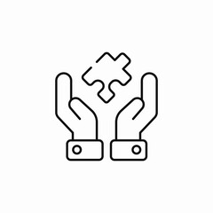puzzle care solution icon sign vector