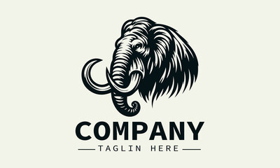 Mammoth Logo Design,Ice Age Animal Logo, Prehistoric Animal Logo