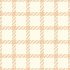 Brazil pattern tartan vector, fiber background check texture. Vertical plaid seamless textile fabric in orange and ivory colors.