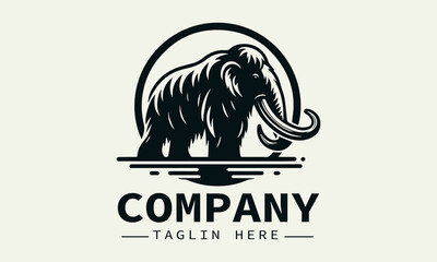 Mammoth Logo Design,Ice Age Animal Logo, Prehistoric Animal Logo
