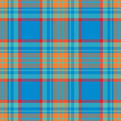 Plaid seamless pattern in blue. Check fabric texture. Vector textile print.