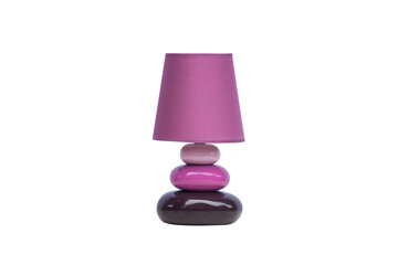pink table lamp isolated on white background