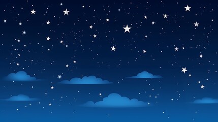 Naklejka premium A Night Sky with Stars and Clouds