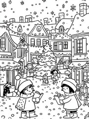 Obraz premium Two girls in winter clothes reading books