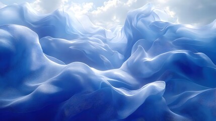 Obraz premium Abstract Blue Fabric Waves Background