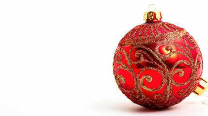 red christmas ball isolated on white