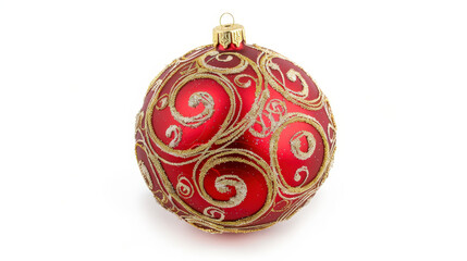 red christmas ball isolated on white