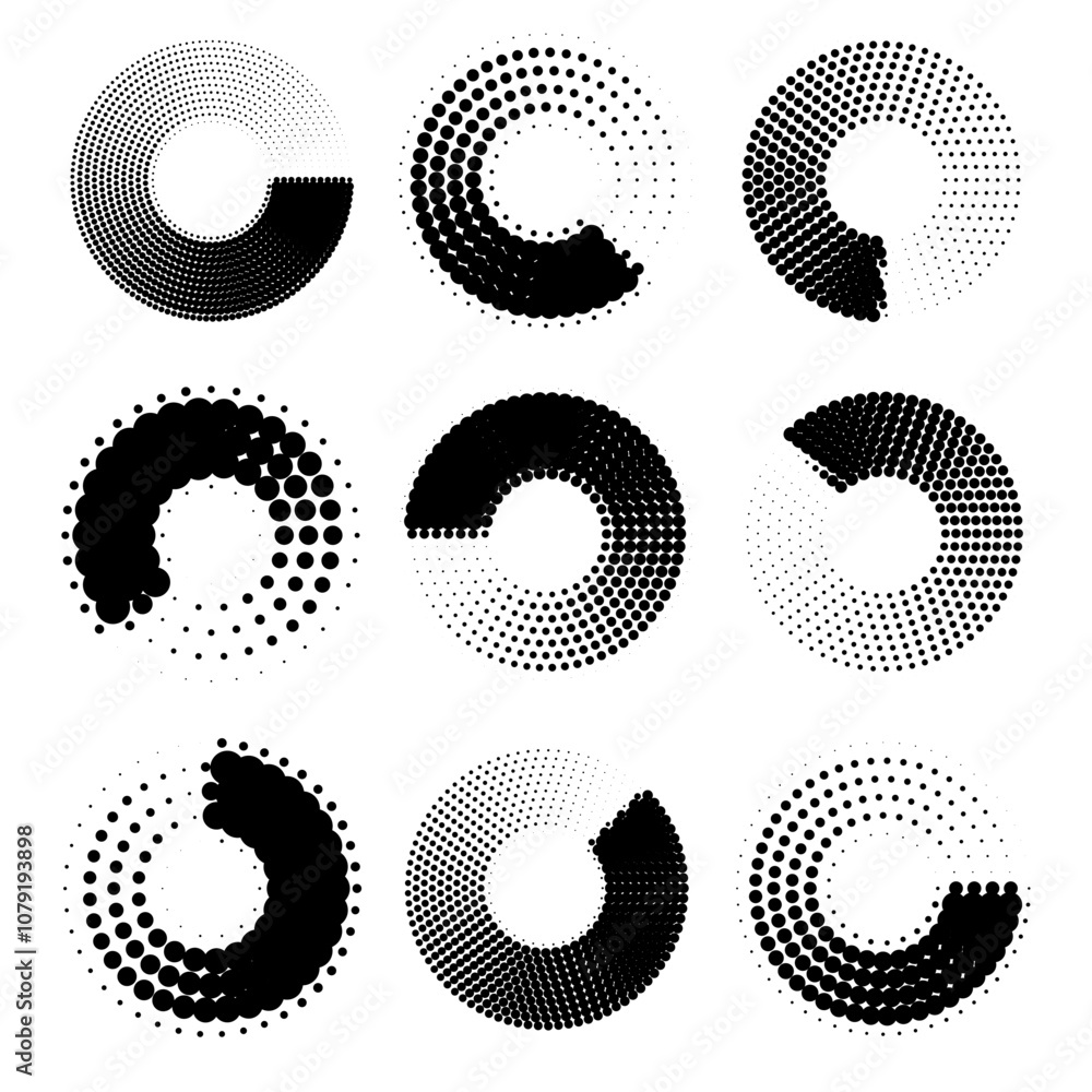 Aufkleber various vector circular patterns isolated