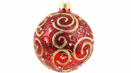 red christmas ball isolated on white