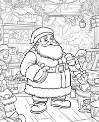 Santa Claus in his workshop