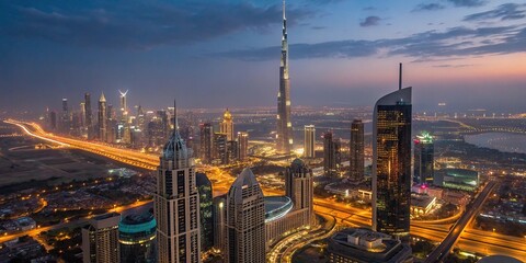 Obraz premium city skyline at night