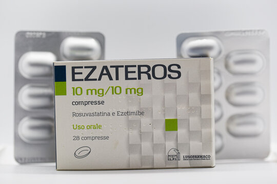  Ezateros tablets are a medicine used to lower total cholesterol and LDL cholesterol levels and triglyceride fats ,Rome, Italy - November 13, 2024