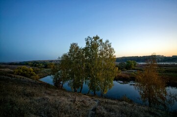 Obraz premium Early October morning on a small river