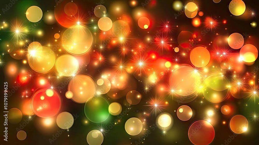 Poster abstract colorful bokeh background with soft lights and starry effects for festive and celebratory t