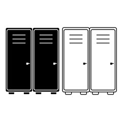 Lockers vector icon in linear, outline icon isolated on white background