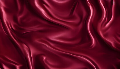 Obraz premium A close-up shot of deep red fabric with soft, flowing lines. luxurious texture.