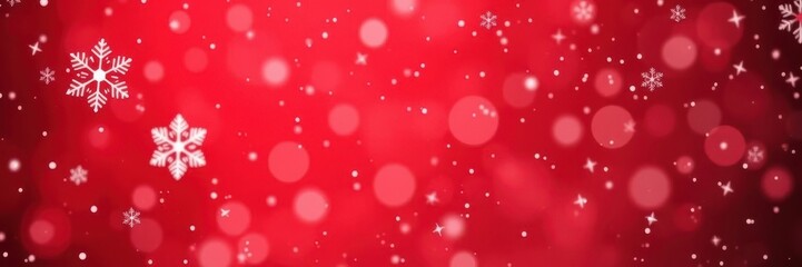 Red Christmas background with delicate snowflakes falling gently, festive, beautiful