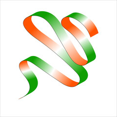 orange white green flag gradient ribbon vector eps