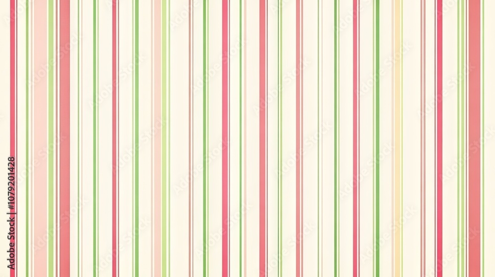 Poster vertical striped pattern in soft pastel colors, featuring lines of pink, green, and cream that creat
