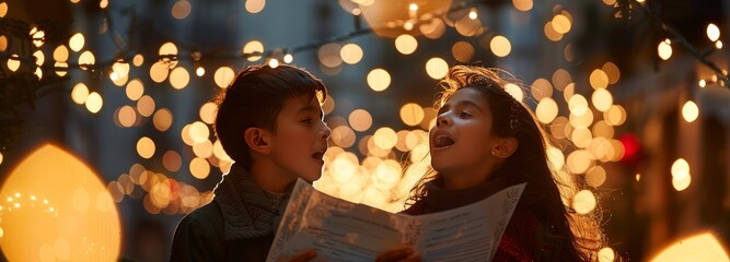 children singing christmas carols