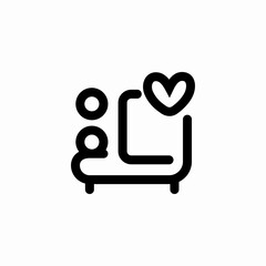bed romantic sleep icon sign vector