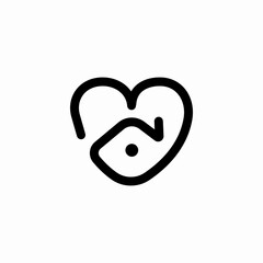 favorite home heart icon sign vector