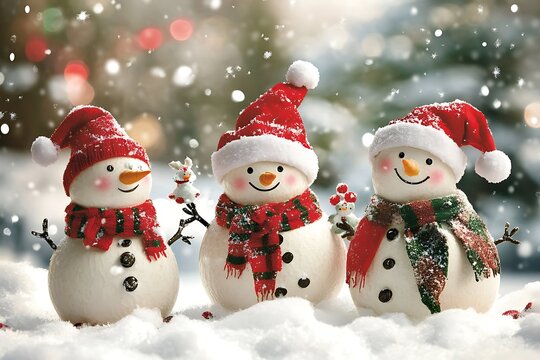 A whimsical greeting card featuring playful Christmas characters, ideal for spreading cheer.