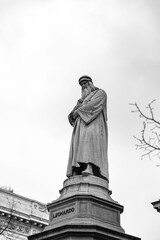 Leonardo da Vinci Statue in Milan, Italy