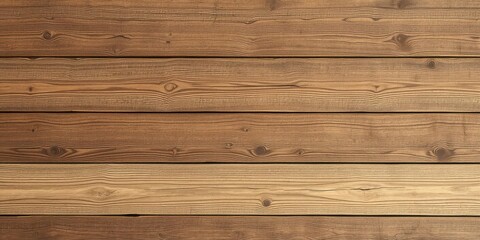 Obraz premium Vintage brown wood wall pattern seamless background for design projects, panorama, brown