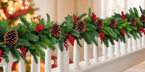 Holiday garland arranged along the bottom of the frame, with an open background that creates a feeling of warm anticipation 20