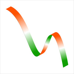 orange white green flag gradient ribbon vector eps