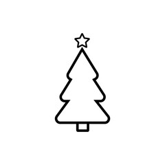 Christmas tree icon, isolated Xmas fir symbol, graphic design template, vector illustration