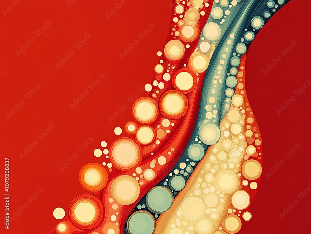 Aufkleber abstract colorful background with a flowing pattern of circles.