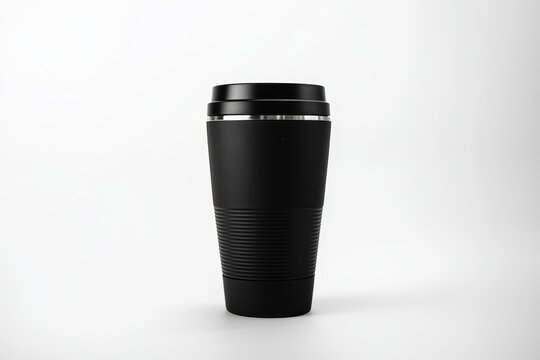 Mattschwarzer Thermobecher isolierter Kaffeebecher to go modernes Design langlebiger Becher f&uuml;r unterwegs stilvolles Trinkgef&auml;&szlig; mit Deckel minimalistischer Reisebecher f&uuml;r Kaffee Tee B&uuml;ro