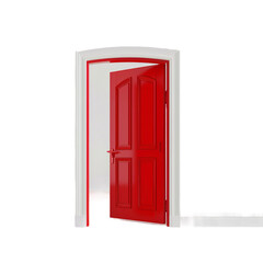 red door isolated on white