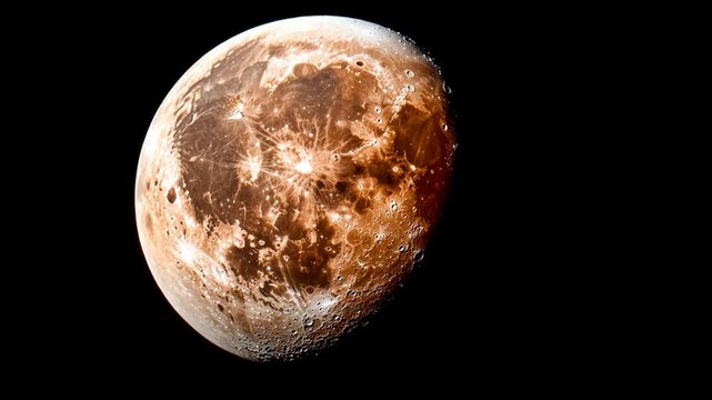 A close-up view of the moon showcasing its surface details and craters.