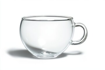 larer Glas Kaffeebecher transparente Teetasse rundes Design minimalistische Glastasse modern elegante Tasse f&uuml;r Kaffee Tee stilvolle Trinkgef&auml;&szlig; K&uuml;chenaccessoire zeitlose Glasoptik