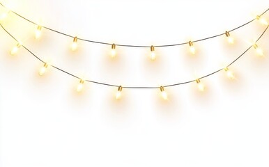 A string of Christmas lights on a white background, in a transparent PNG format, as a simple vector illustration.
