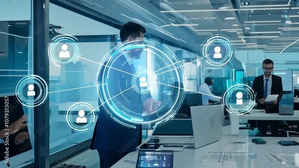 Poster pros using automation software in a connected office generative ai