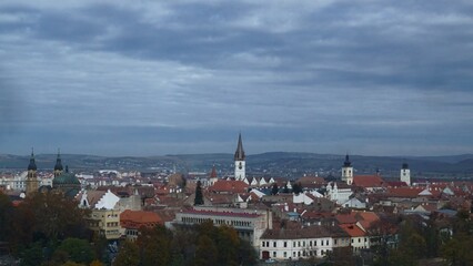 Fototapeta premium Panorama of the city of Sibiu, Transylvania, Romania 