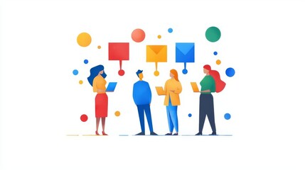 Team collaboration in a digital workspace.