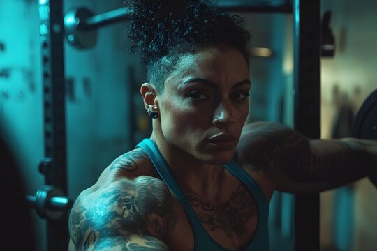 Trans Athlete Ready for Workout with Determination.