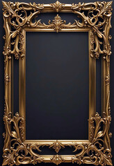 Elegant vintage gold frame with intricate floral patterns, perfect for luxury decor and art display	
