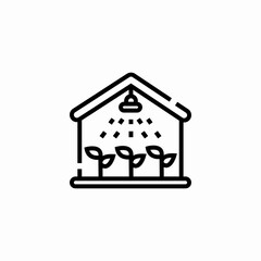 greenhouse watering icon sign vector