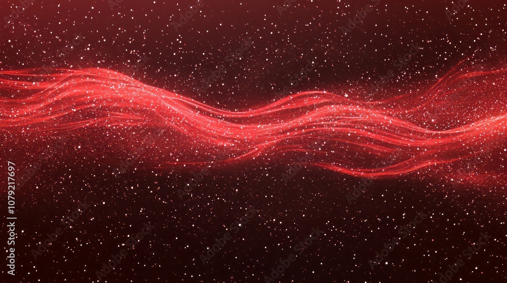 Poster horizontal red vector christmas backgrounds with messy pattern of bright light of stars like glitter