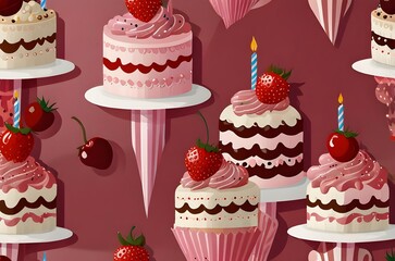 pattern with cakes