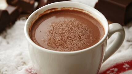 Fototapeta premium Hot chocolate in winter stock photo -