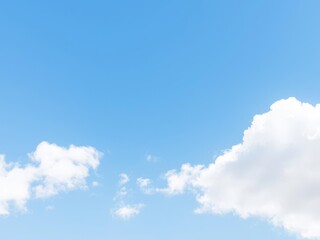 White fluffy cloud against a clear blue sky, clear, white