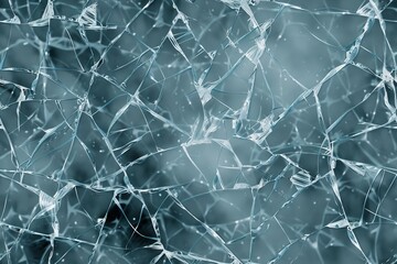 A seamless texture of cracked glass in blue and white tones, creating an abstract pattern.