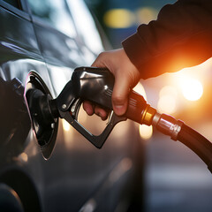 hand holding car fuel